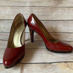 Jessica Simpson | Red Leopard Print Lucite Heel